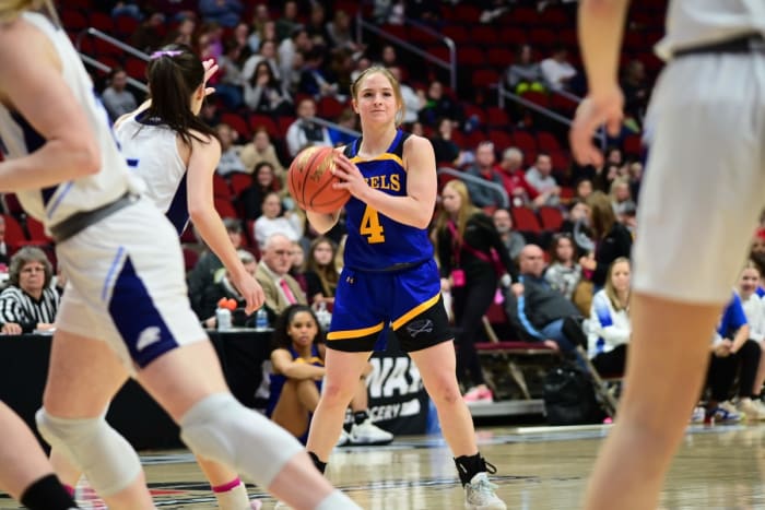 Westwood's Ella Hanner surveys the defense Friday afternoon. (Photo by Ryan Tiimmerman)